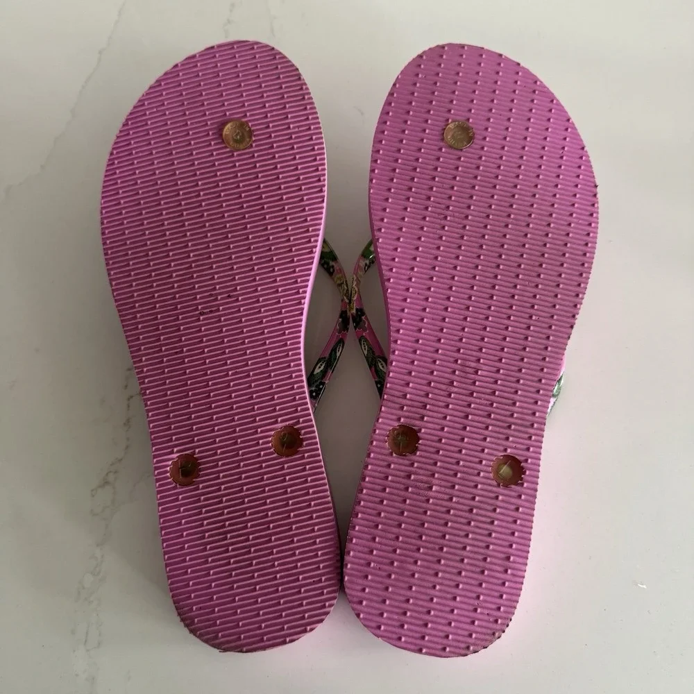 Vera Bradley Priscilla Pink‎ Flip Flops Women's Large 9/10 Floral